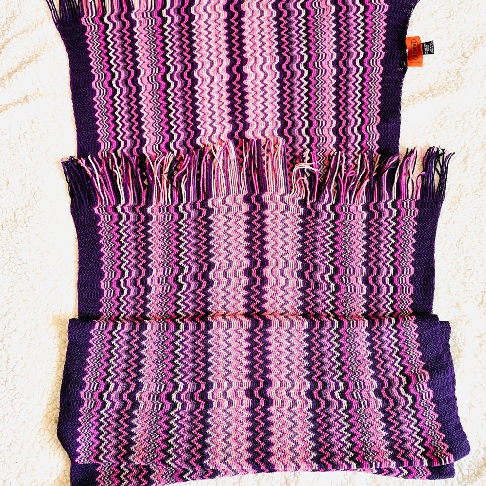 Missoni Giant Scarf Made in Italy Wool Blend Chevron Scarf Pashmina size.